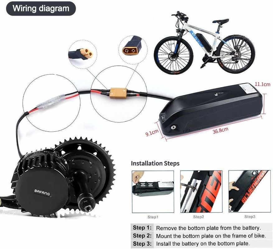 USB Ebike Baterai 36V 17ah 10s5p Lithium Ion Baterai Untuk Sepeda Listrik E Bike Baterai Penggantian
