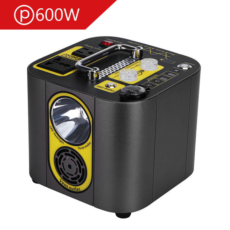 18650 Baterai Portable Power Station 467wh 126ah Pasokan 600W Puncak 1000W Dengan USB Tipe C