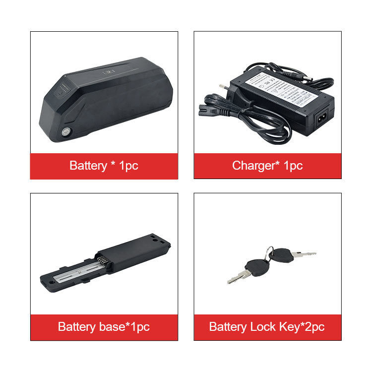 Baterai Lithium Ion E Bike Downtube 36V 12Ah 20Ah untuk Baterai Daya Sepeda