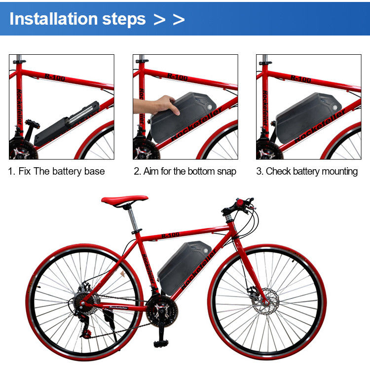 Baterai Lithium Ion E Bike Downtube 36V 12Ah 20Ah untuk Baterai Daya Sepeda