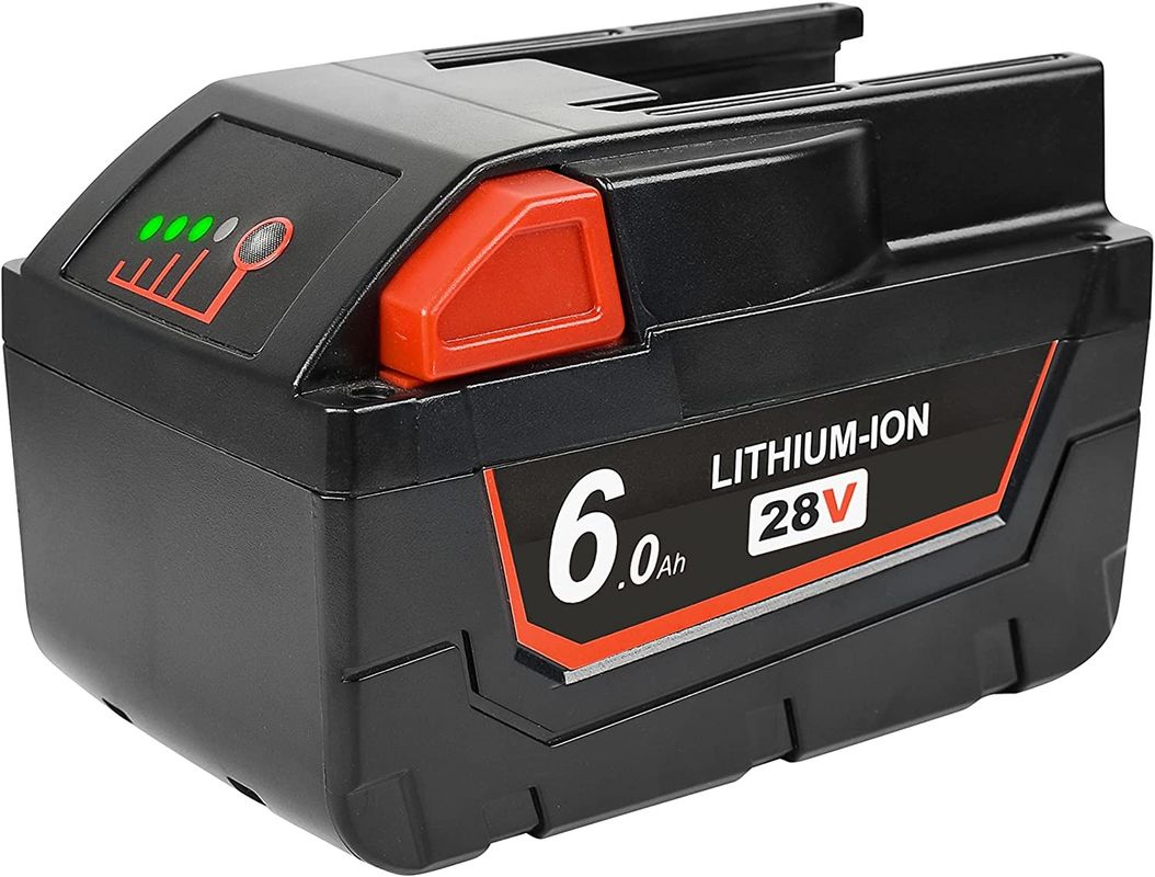 28V 6000mAh Slide Pack Baterai Kompatibel dengan Milwaukee Cordless Power Tools Kompatibel Penggantian Milwaukee