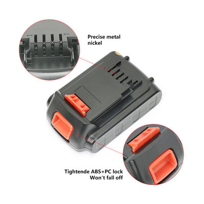 Baterai alat listrik Black & Decker yang dapat diisi ulang 20V 3000mAh sel Li Ion