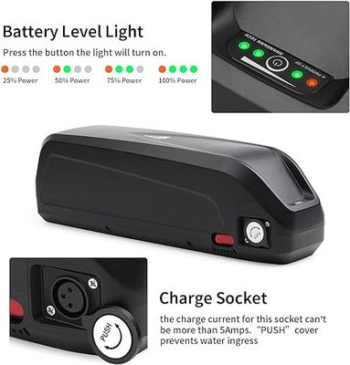 36V Ebike Hailong Downtube Lithium Baterai untuk Sepeda Listrik dengan Pengisi daya USB Termasuk
