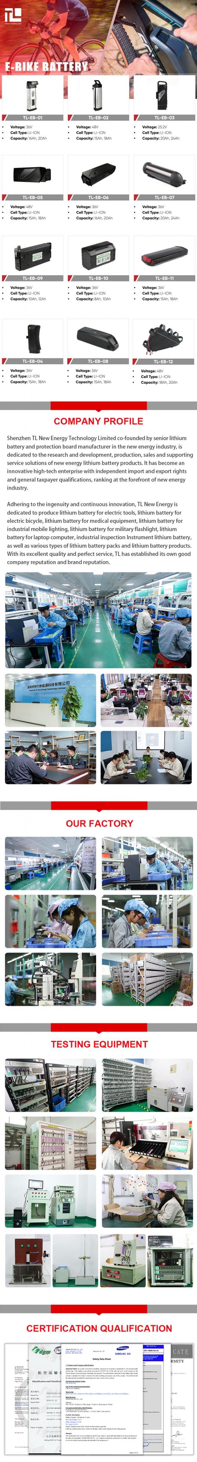 DIY 48V52V17.5ah12ah Battery for Electric Bike Lithium Batteries Pack Max Reention Dorado Downtube