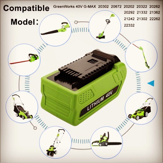 5000mAh Lithium Battery Replacement for Greenworks 29472 29462 G-Max, Fits Greenworks Gmax Tools