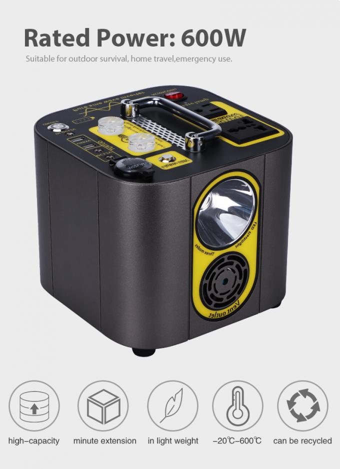 Portable Power Station 467wh 126ah 8650 Lithium Battery Supply 600W Peak 1000W with USB Type C Quick Charge for CPAP Camping Outdoor Home